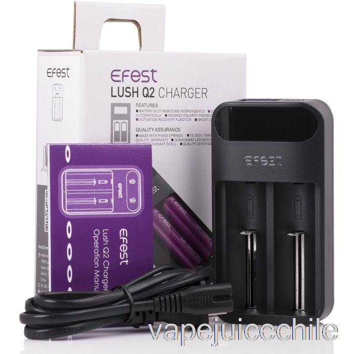 Vape Vhile Efest Lush Q2 Cargador De Batería LED Inteligente De 2 Bahías