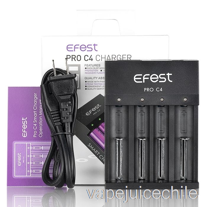 Vape Vhile Efest Pro C4 Cargador De Batería Inteligente De 4 Bahías