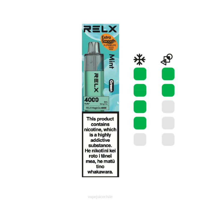 Cigarro Electrónico Chile menta (verde) - RELX MagicGo 4000 vaporizadores desechables 224V4