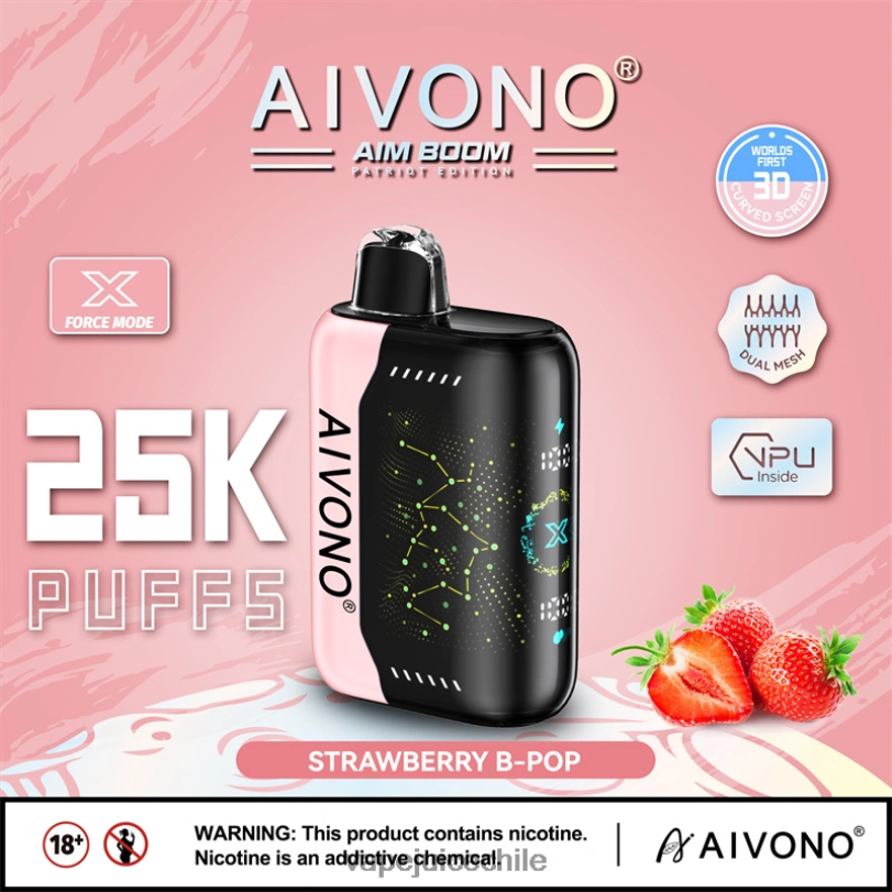 Aivono AIM BOOM 25000 pop b de fresa - 8N0N8352 Cigarro Electrónico Chile