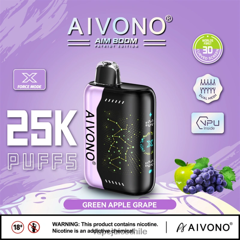 Aivono AIM BOOM 25000 uva manzana verde - 8N0N8346 Vape Recargable