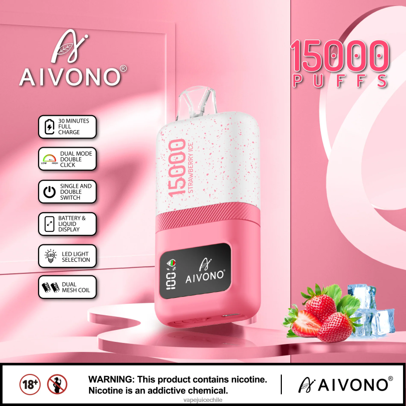 Aivono AIM magic 15000 hielo de fresa - 8N0N871 Vape Desechable