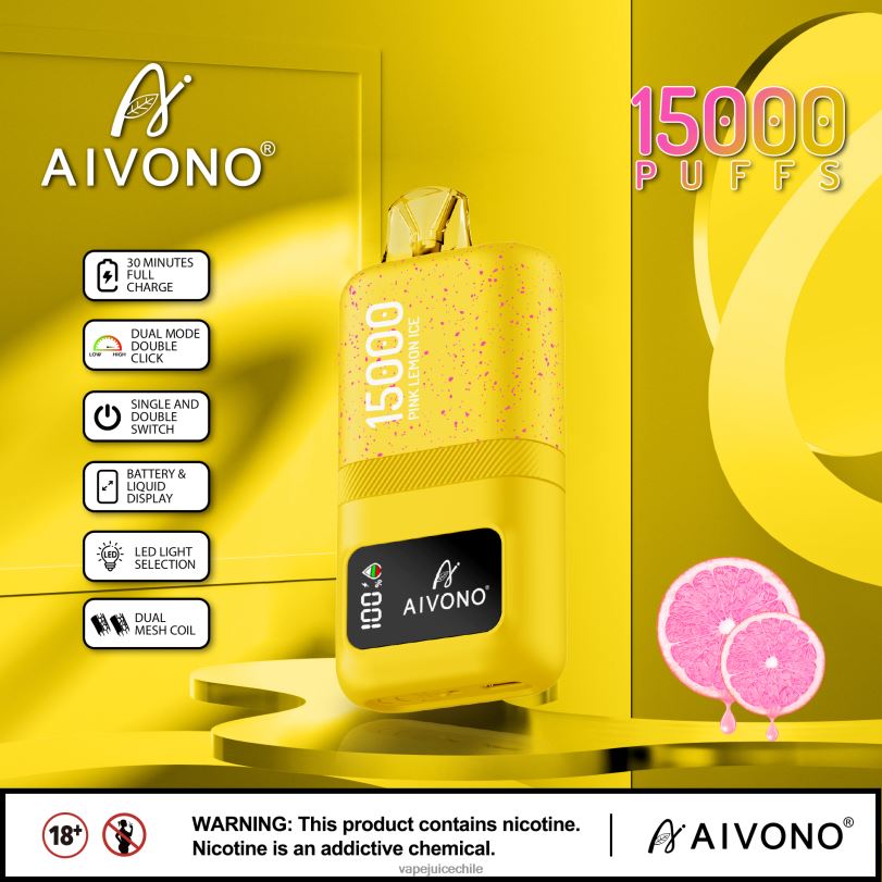 Aivono AIM magic 15000 hielo de limon rosa - 8N0N861 Vape Chile