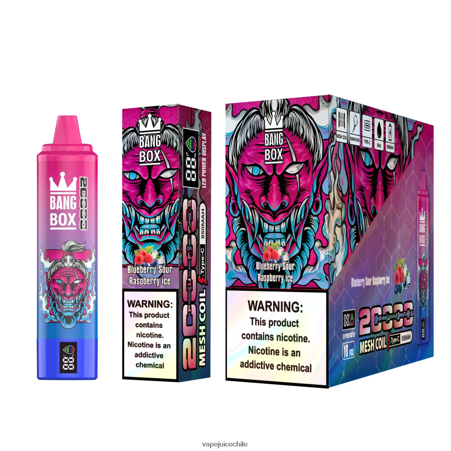 Cigarro Electrónico Chile N64Z0H55 arándano frambuesa agria hielo - Bang Box Pantalla inteligente de 20000 inhalaciones