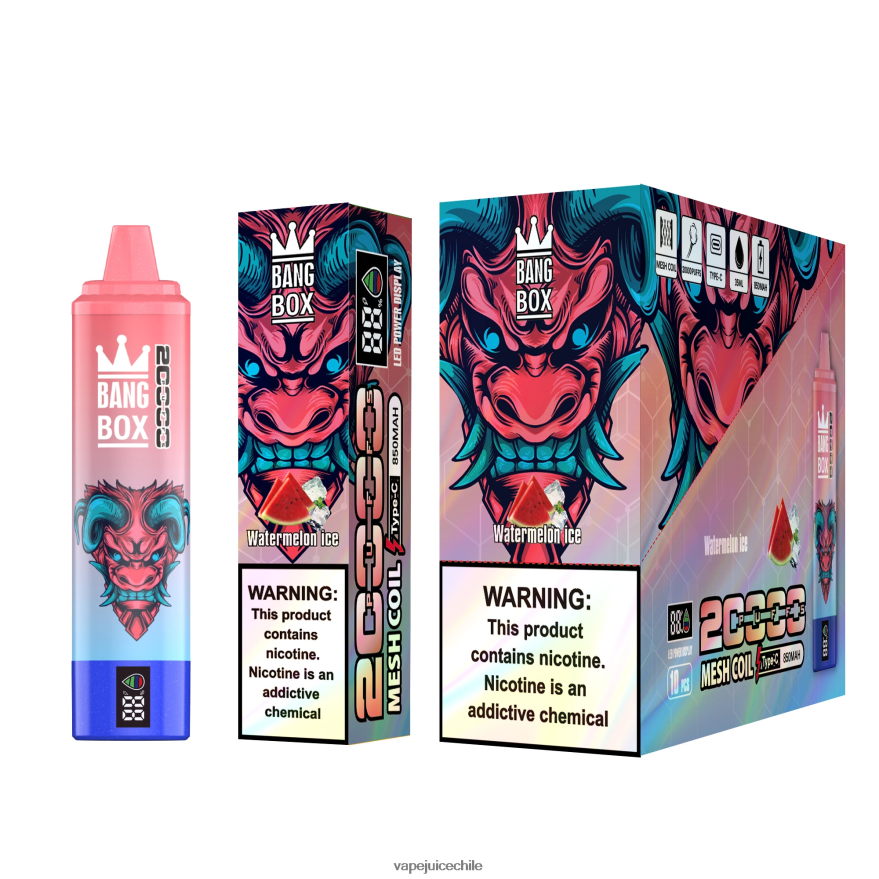 Vape Chile N64Z0H56 hielo de sandia - Bang Box Pantalla inteligente de 20000 inhalaciones