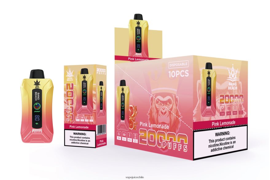 Vape Desechable N64Z0H4 limonada rosa - Bang Beach vape elegante de la pantalla de 20000 soplos