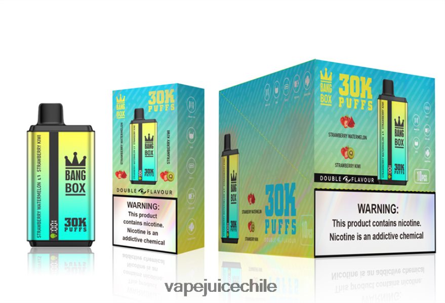 Vape Desechable N64Z0H64 sandía fresa y kiwi fresa - Bang Box 30000 inhalaciones de dos sabores.