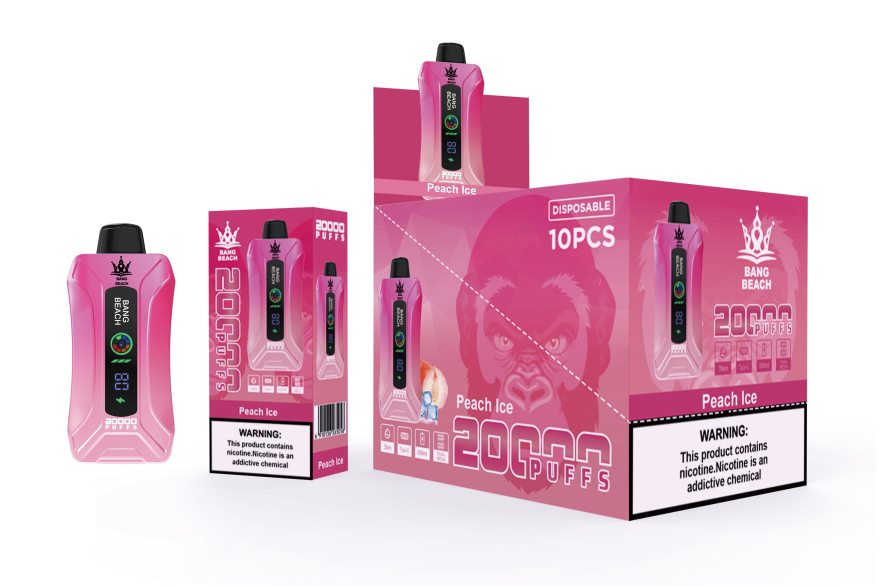 Vape Desechable N64Z0H9 hielo de durazno - Bang Beach vape elegante de la pantalla de 20000 soplos