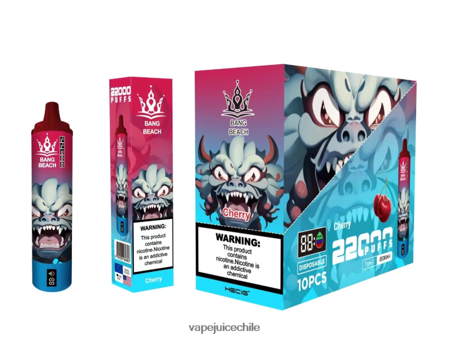 Vape Fume N64Z0H17 cereza - Bang Beach Pantalla inteligente de 22000 inhalaciones.