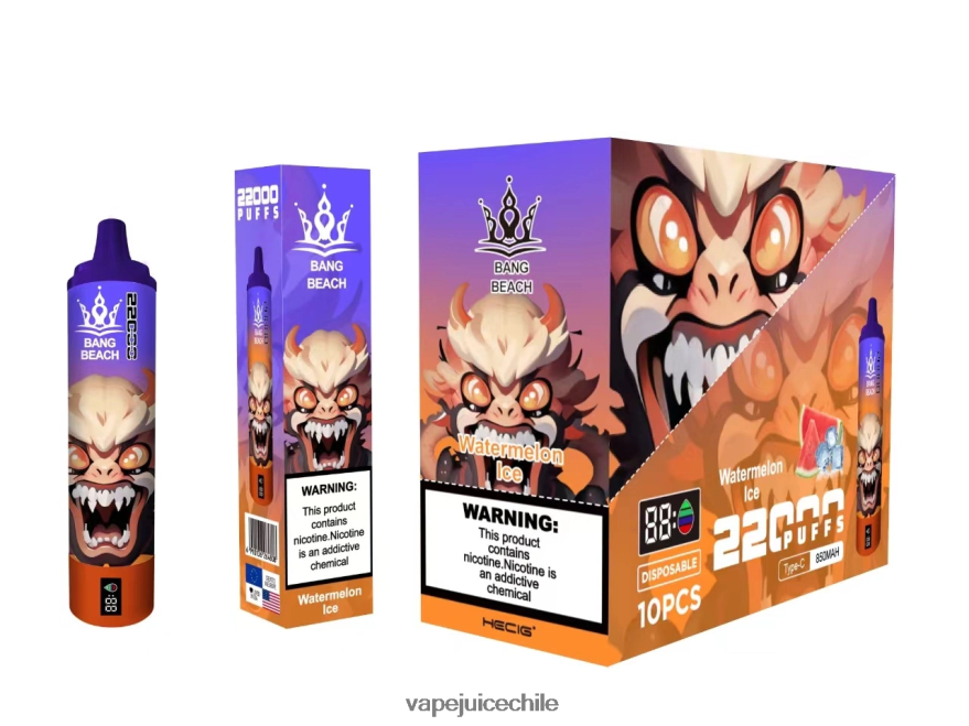 Vape Fume N64Z0H22 hielo de sandia - Bang Beach Pantalla inteligente de 22000 inhalaciones.
