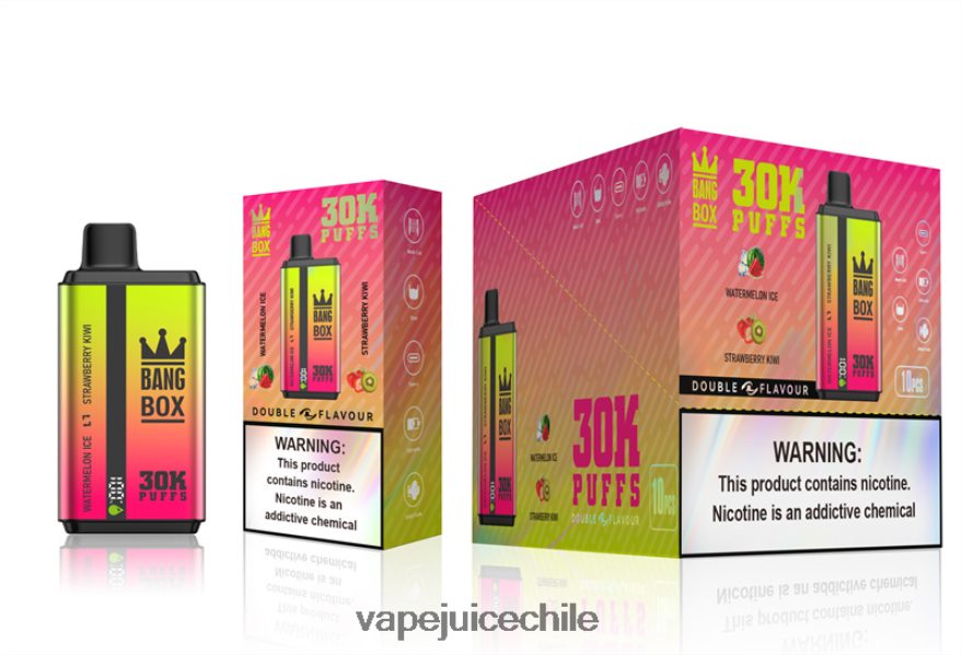 Vape Fume N64Z0H62 helado de sandía y kiwi fresa - Bang Box 30000 inhalaciones de dos sabores.