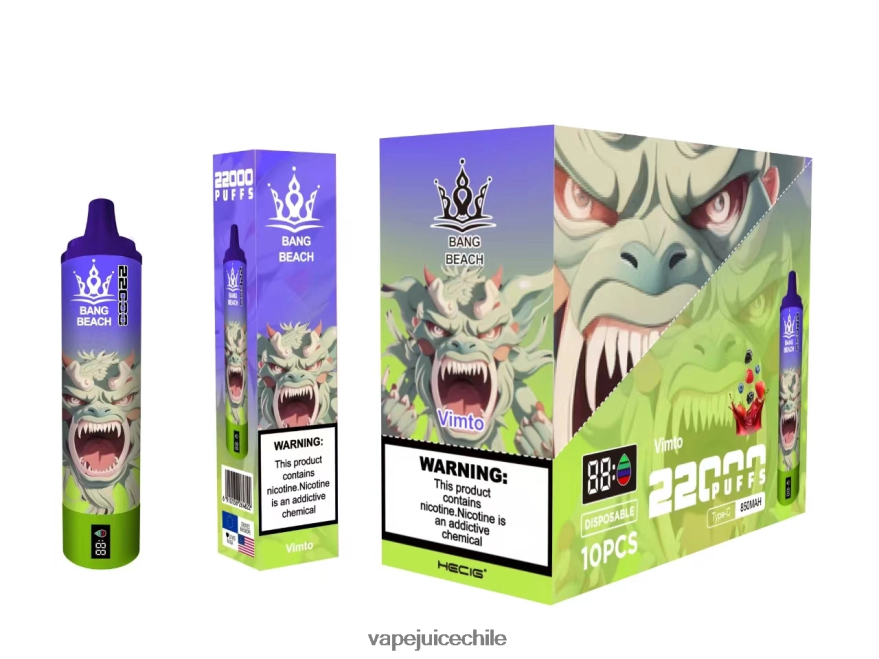 Vape Recargable N64Z0H18 vimto - Bang Beach Pantalla inteligente de 22000 inhalaciones.