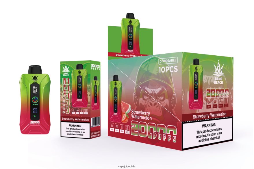 Vape Recargable N64Z0H3 sandia fresa - Bang Beach vape elegante de la pantalla de 20000 soplos