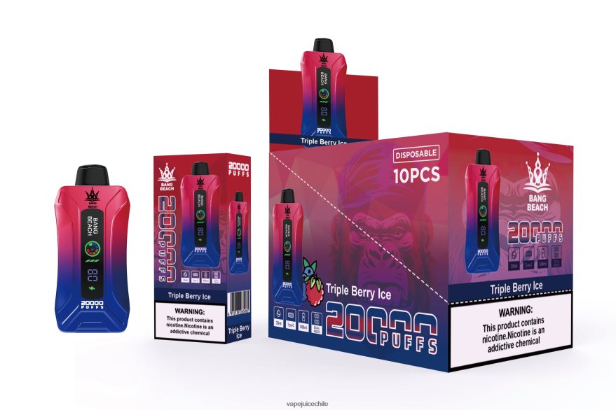 Vape Recargable N64Z0H8 hielo de triple baya - Bang Beach vape elegante de la pantalla de 20000 soplos