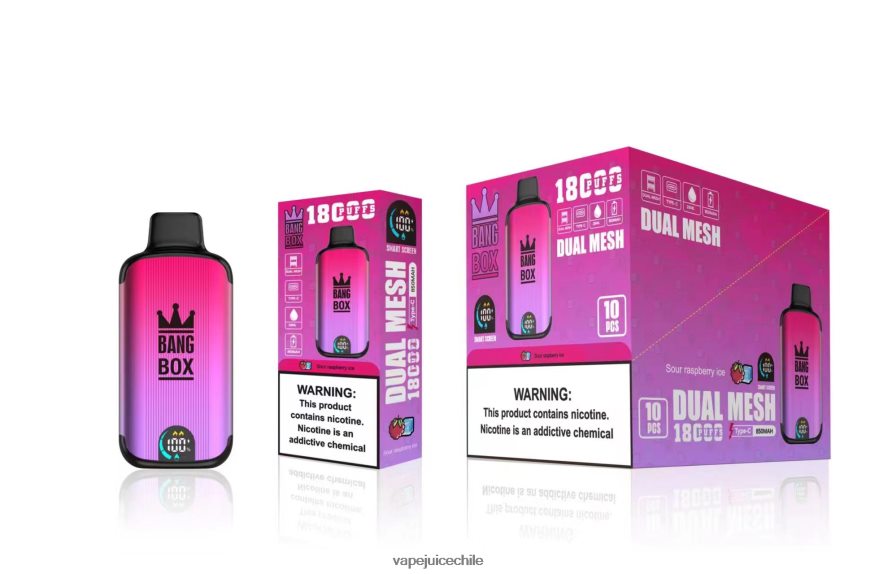 Vape Recargable N64Z0H98 hielo de frambuesa agria - Bang Box 18000 bocanadas