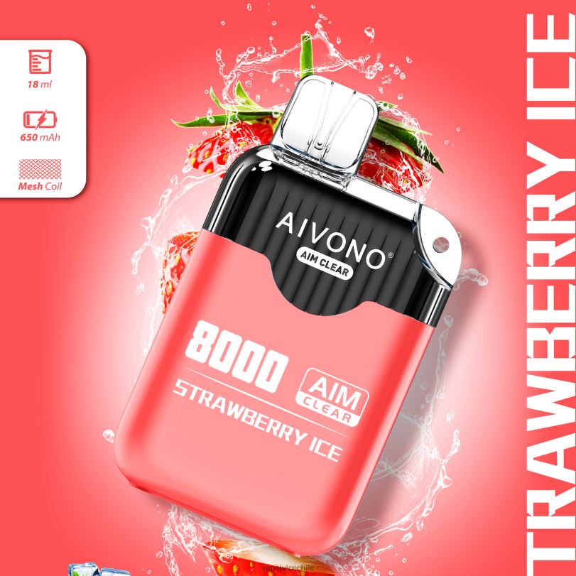 Aivono AIM CLEAR 8000 hielo de fresa - 8N0N8205 Vape Chile