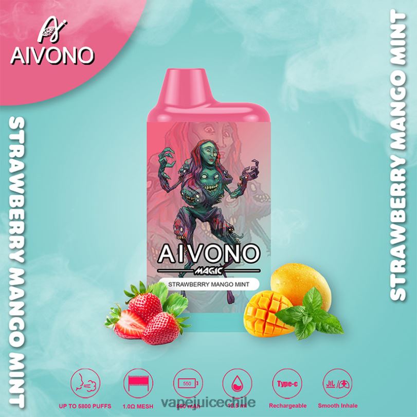 Aivono AIM MAGIC cigarrillo de caja de 5800 bocas fresa mango menta - 8N0N897 Vape Chile