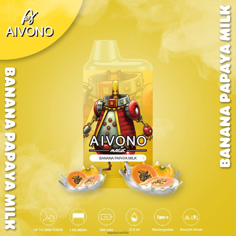 Aivono AIM MAGIC cigarrillo de caja de 5800 bocas leche de plátano y papaya - 8N0N894 Vape Recargable