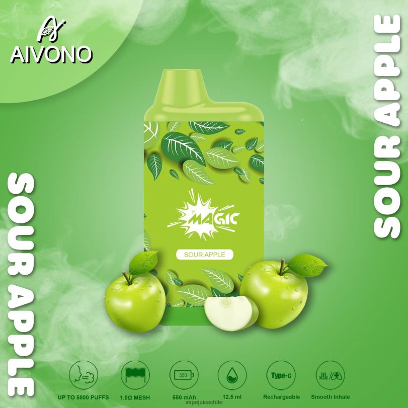 Aivono AIM MAGIC cigarrillo de caja de 5800 bocas manzana agria - 8N0N887 Vape Desechable