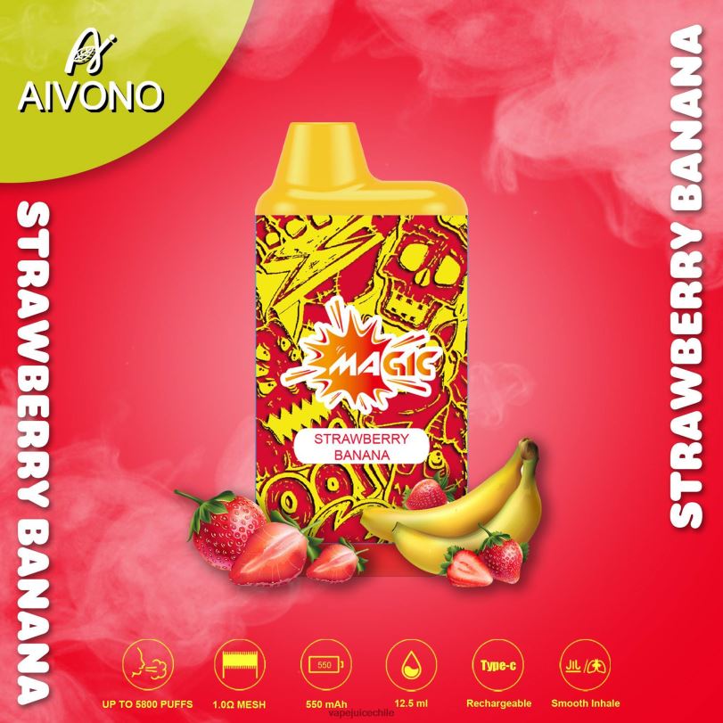 Aivono AIM MAGIC cigarrillo de caja de 5800 bocas plátano fresa - 8N0N893 Vape Chile