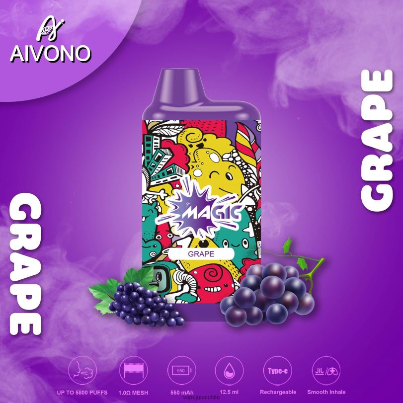 Aivono AIM MAGIC cigarrillo de caja de 5800 bocas uva - 8N0N892 Cigarro Electrónico Chile