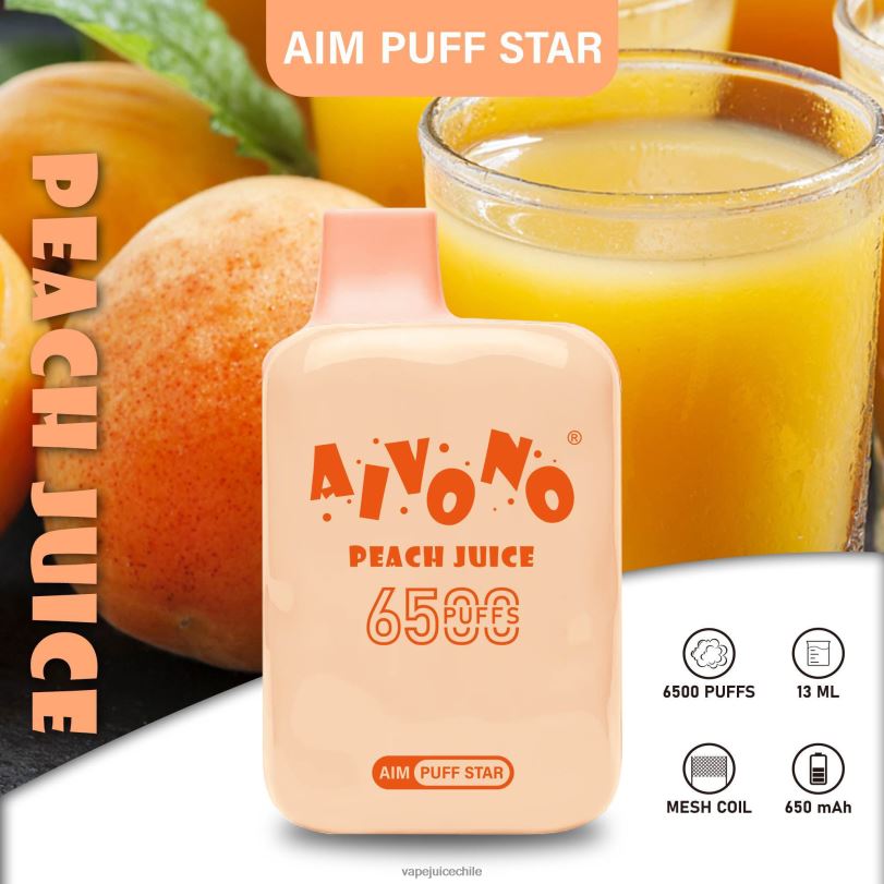 Aivono AIM PUFF STAR 6500 jugo de durazno - 8N0N8289 Vape Chile