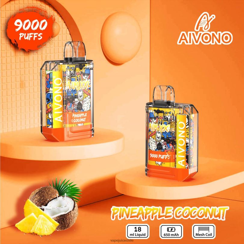 Aivono AIM XXL 9000 pegatina boca transparente coco piña - 8N0N852 Cigarro Electrónico Chile