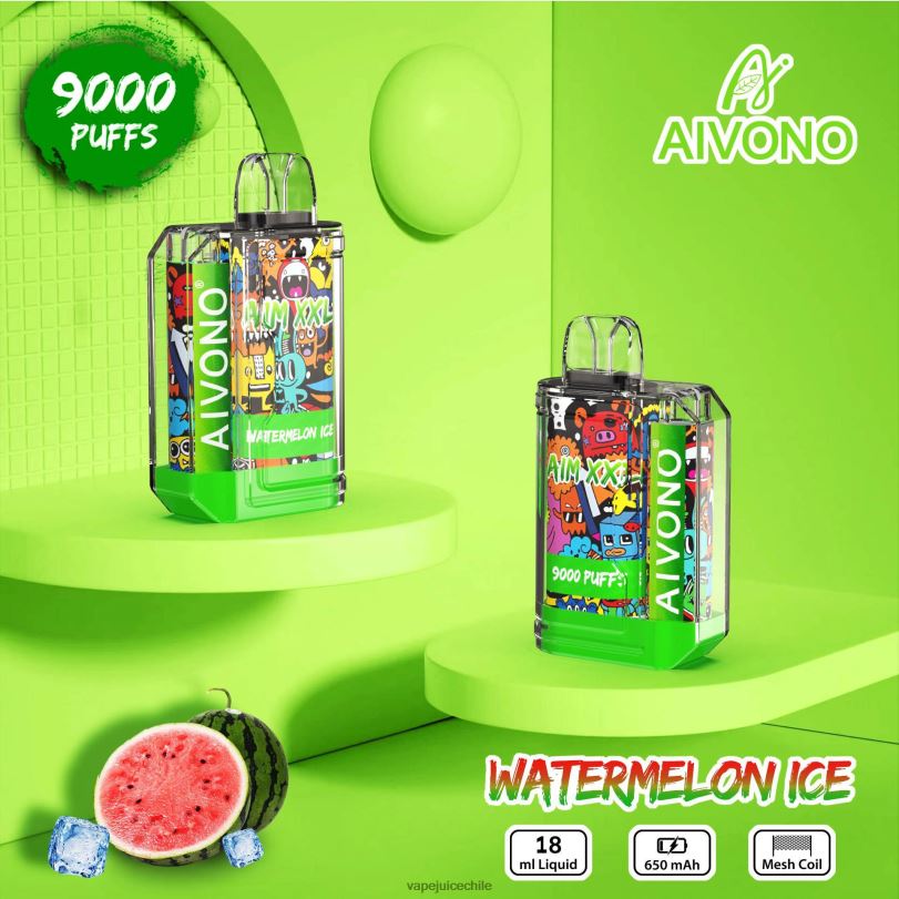 Aivono AIM XXL 9000 pegatina boca transparente hielo de sandia - 8N0N848 Cigarro Electrónico Chile