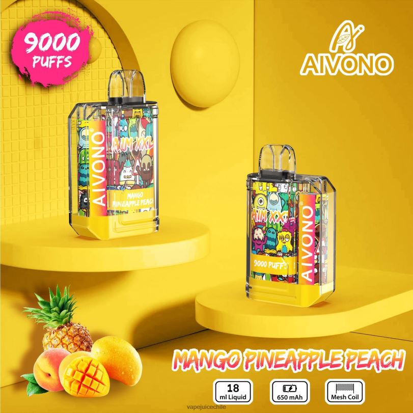Aivono AIM XXL 9000 pegatina boca transparente mango piña durazno - 8N0N849 Vape Chile