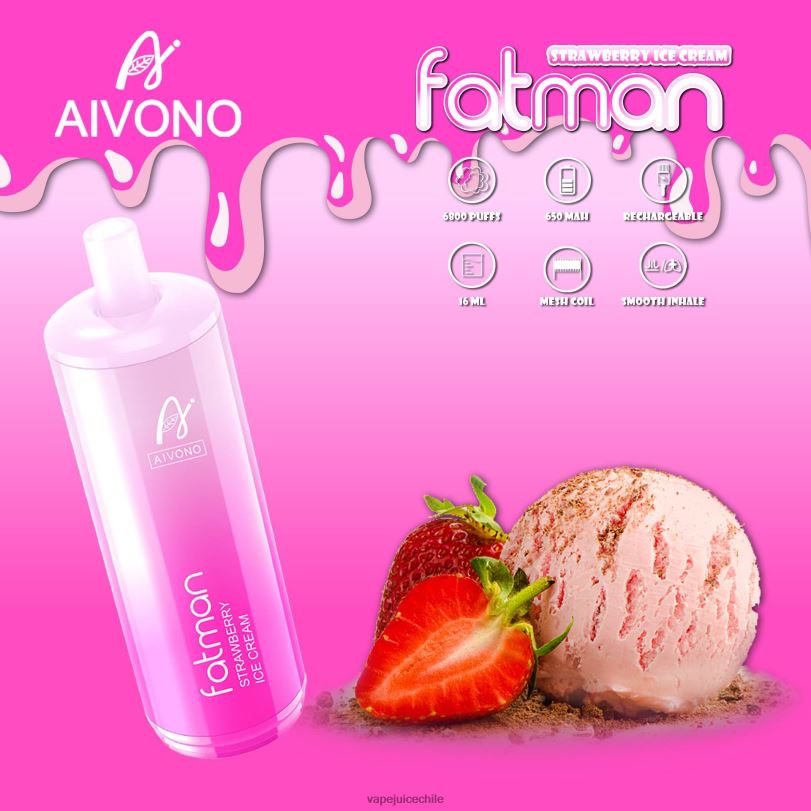 Aivono FATMAN 6800 helado de fresa - 8N0N821 Vape Chile
