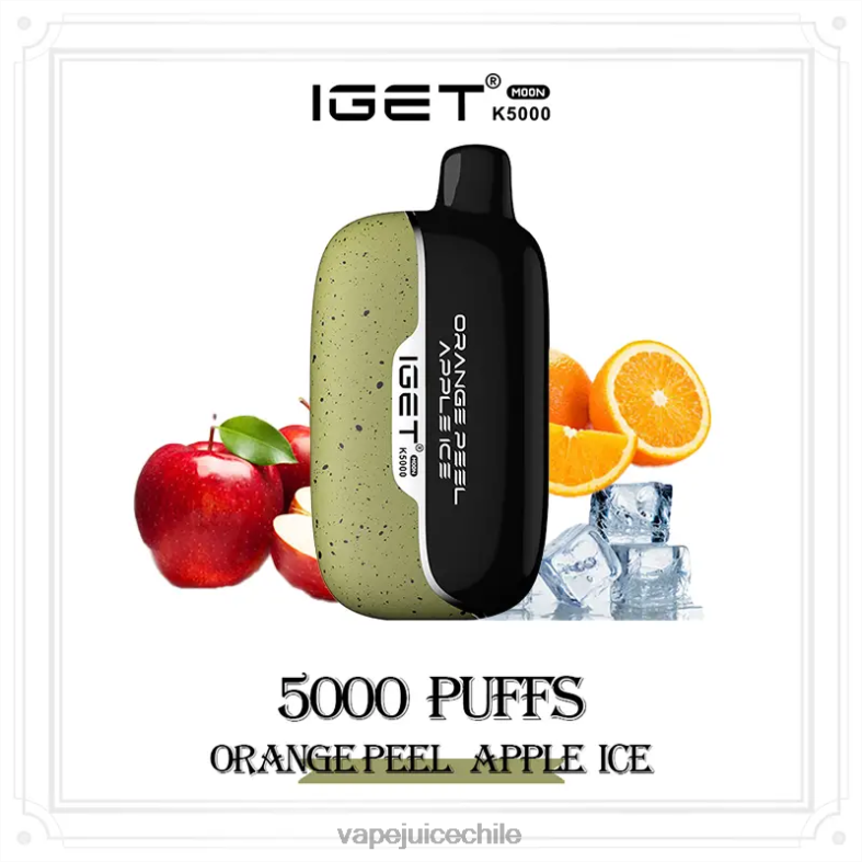 Cigarro Electrónico Chile 8NHHP15 hielo de manzana con piel de naranja IGET Moon k5000