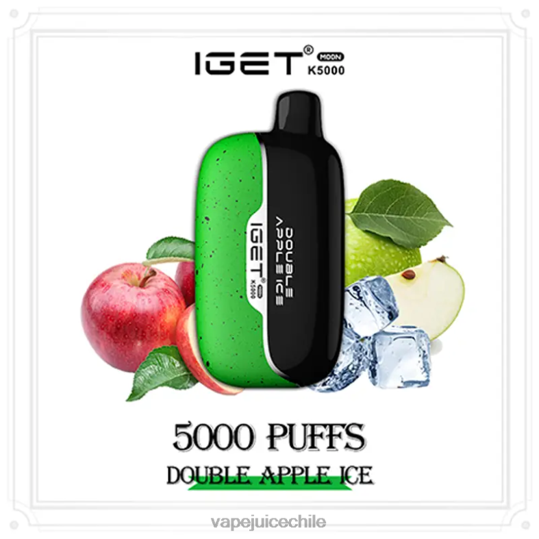 Vape Desechable 8NHHP19 doble hielo de manzana IGET Moon k5000