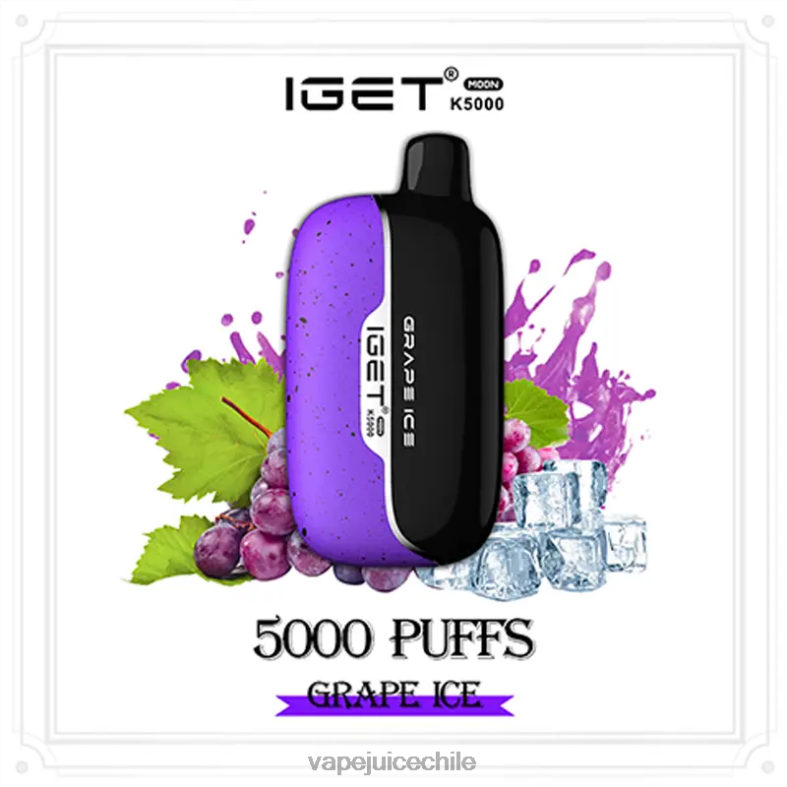 Vape Desechable 8NHHP4 hielo de uva IGET Moon k5000