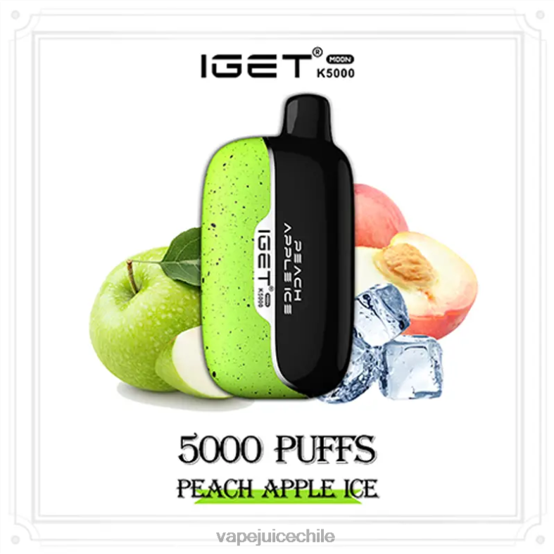 Vape Fume 8NHHP7 hielo de manzana y durazno IGET Moon k5000