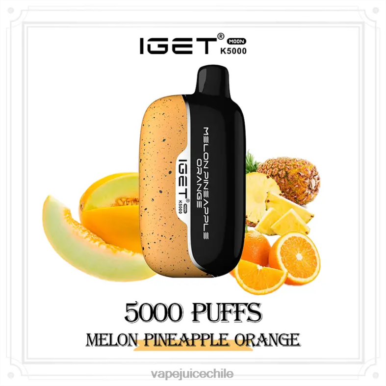 Vape Recargable 8NHHP13 melón piña naranja IGET Moon k5000