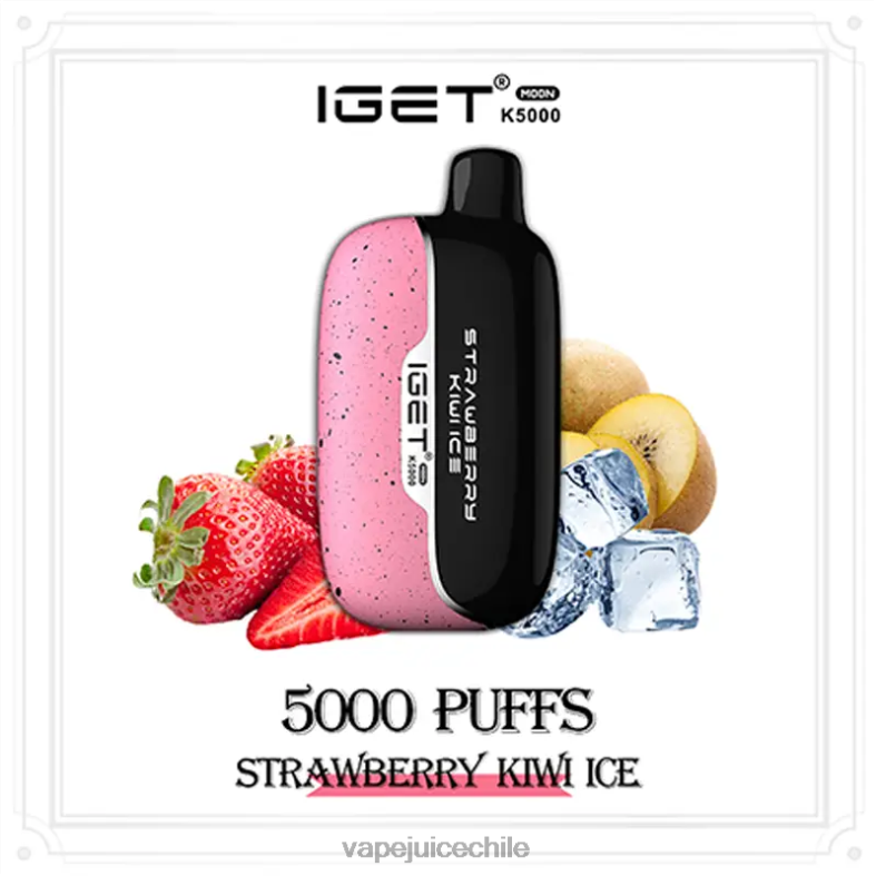 Vape Recargable 8NHHP18 hielo de fresa y kiwi IGET Moon k5000