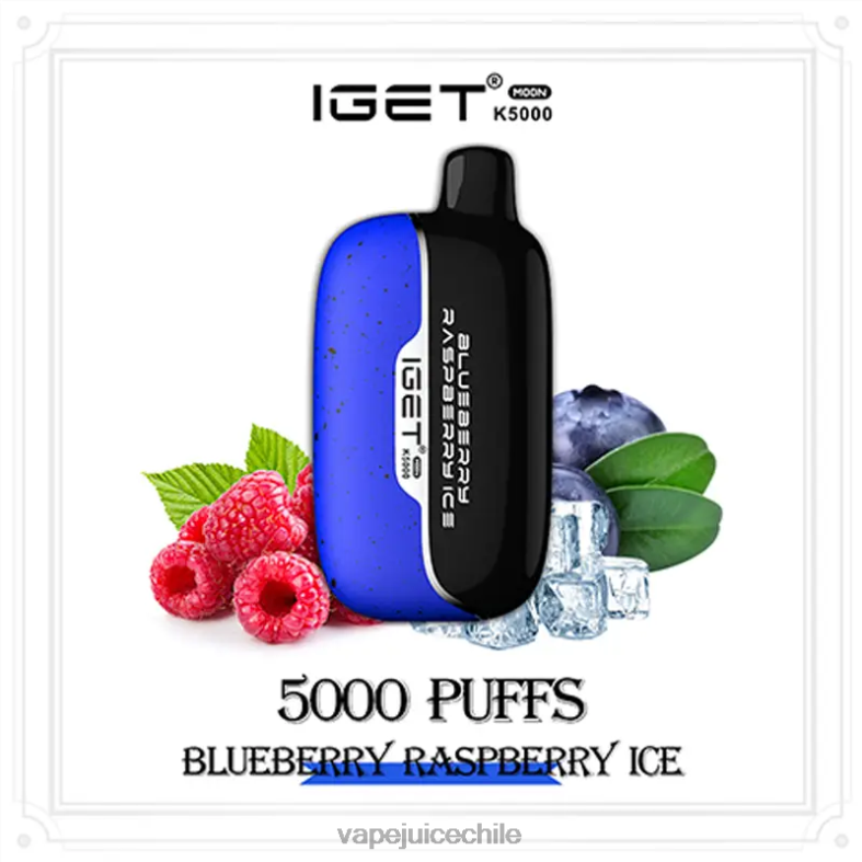 Vape Recargable 8NHHP3 hielo de frambuesa y arándanos IGET Moon k5000